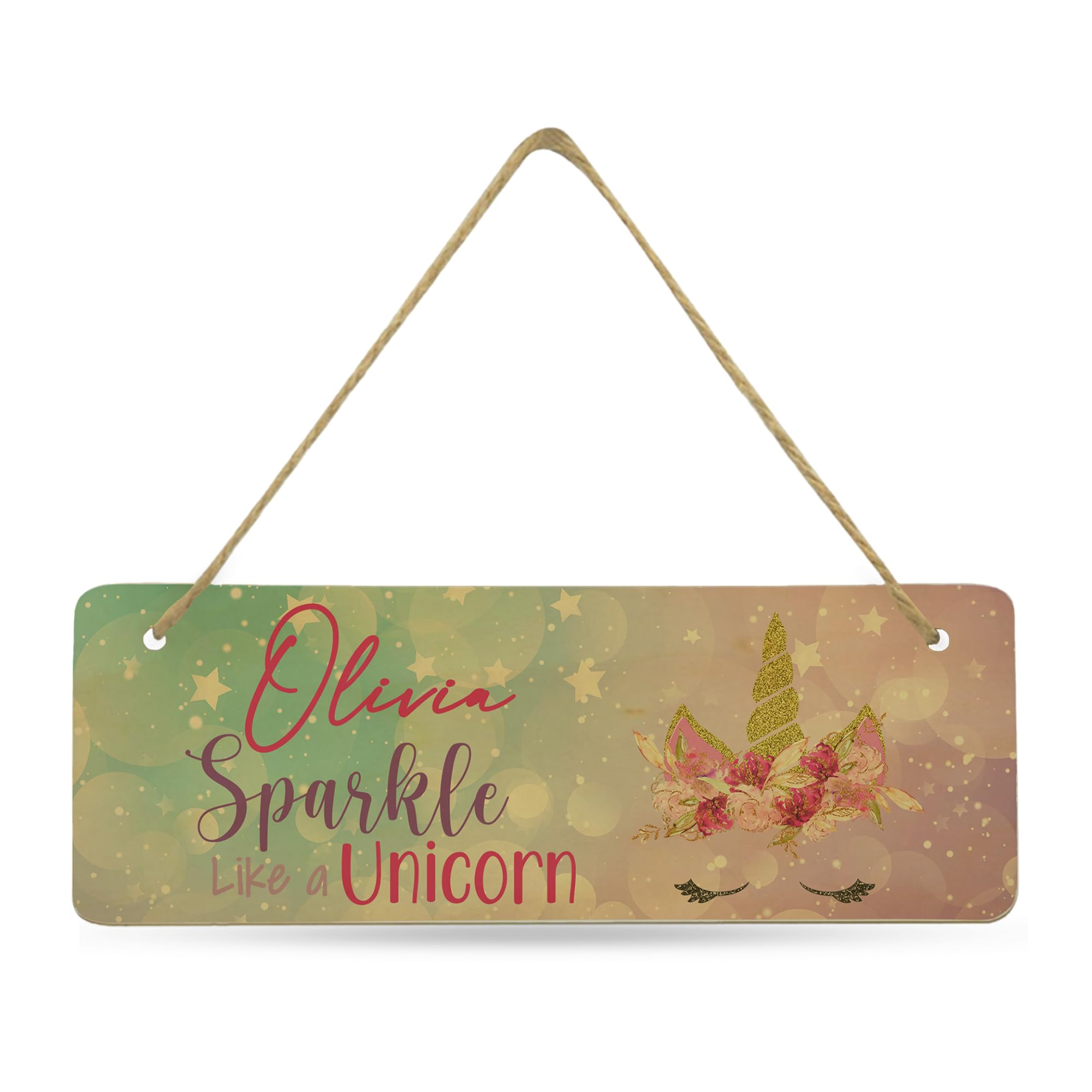 Print Maniacs Door Wall Hanging Personalised Bedroom Sign Kids Child Children's Girls Room Home Princess Unicorn Decoration Gift Own Name (Unicorn)