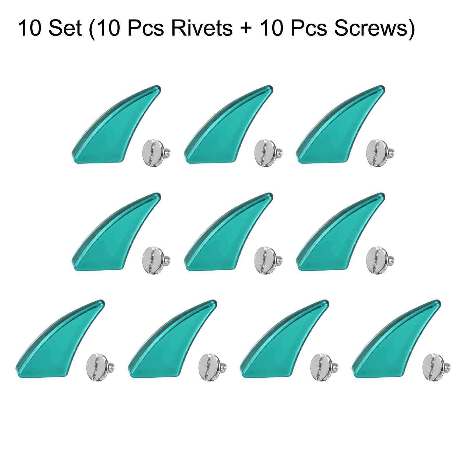HARFINGTON Juego de 10 puntas de garra de gato de 17 x 12 mm, remaches de cuerno para manualidades de cuero con tachuelas de metal para hacer accesorios de ropa, estilo punk personalizado, color azul