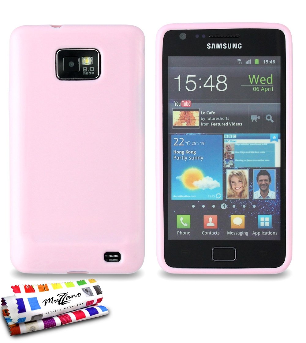 Original Le Glossy Flexible Shell Case for Samsung I9100 - Pink