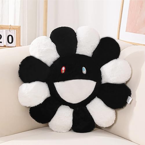 Miniatura 10 de Almohada de felpa de flores colorida almohada de girasol 3D linda sonrisa girasol almohada de felpa de peluche cojín para dormir para niños y niñas