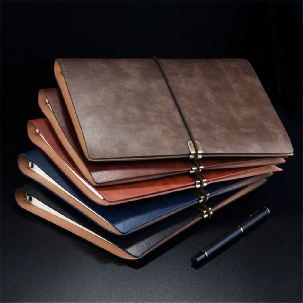 Pu-Leder Notizbucheinband Notizbuch A5 Planer Organizer Notizbuch Reisetagebuch Tagebuch 6 Ringbuch Schreibwaren,D,4St