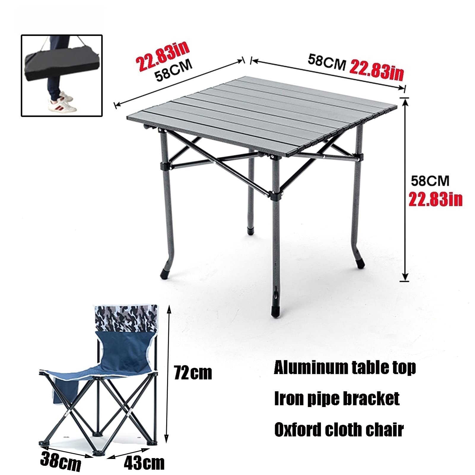 Table De Camping Pliante Heavy Duty – Tissu Camouflage Et Métal – Plateforme Chasse NEUF