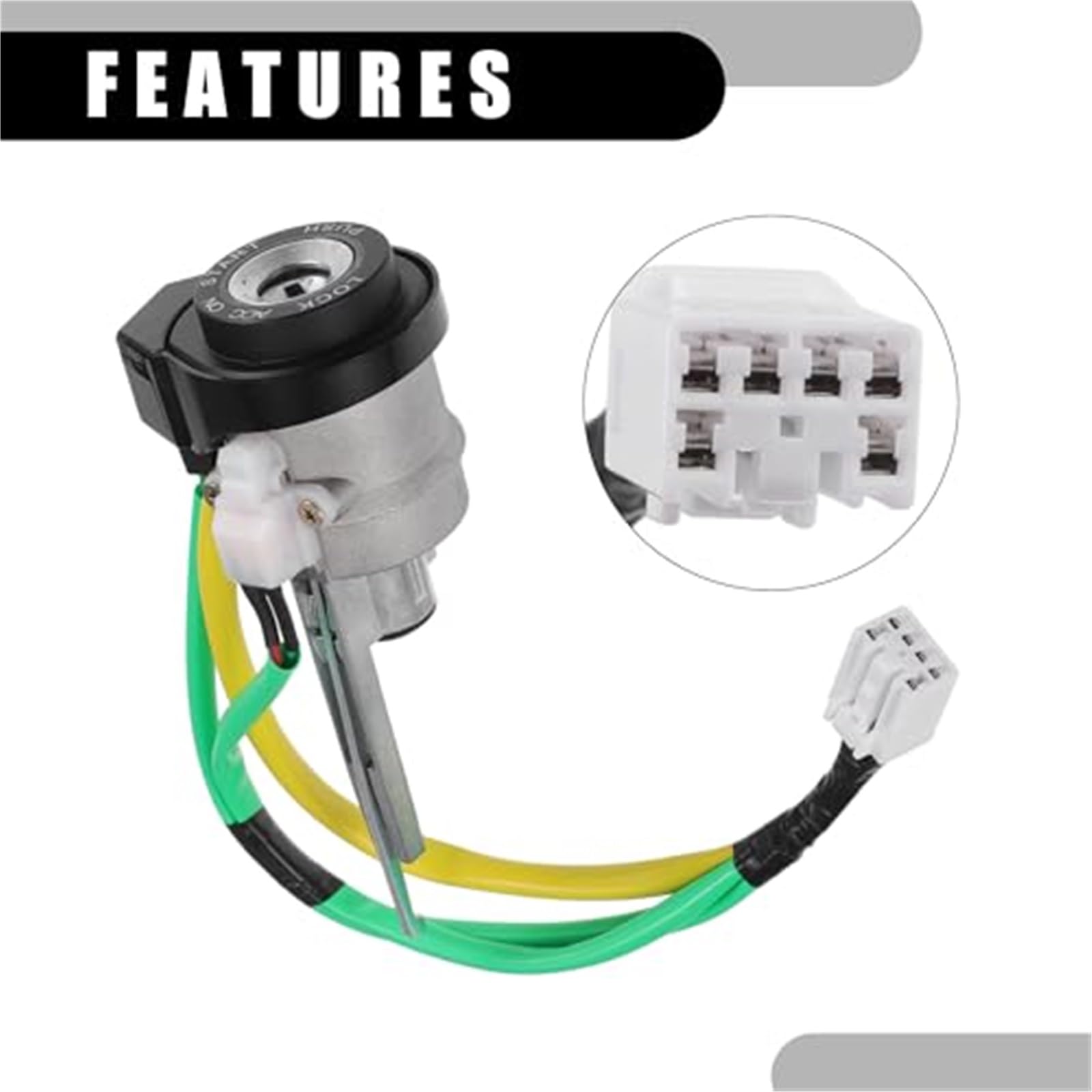 Interruttore cilindro di accensione con chiavi n. 819203LA10/81920-3LA10 -, for Hyundai, for Azera 2008 metallo tono argento - 1 set Blocco interruttore accensione auto