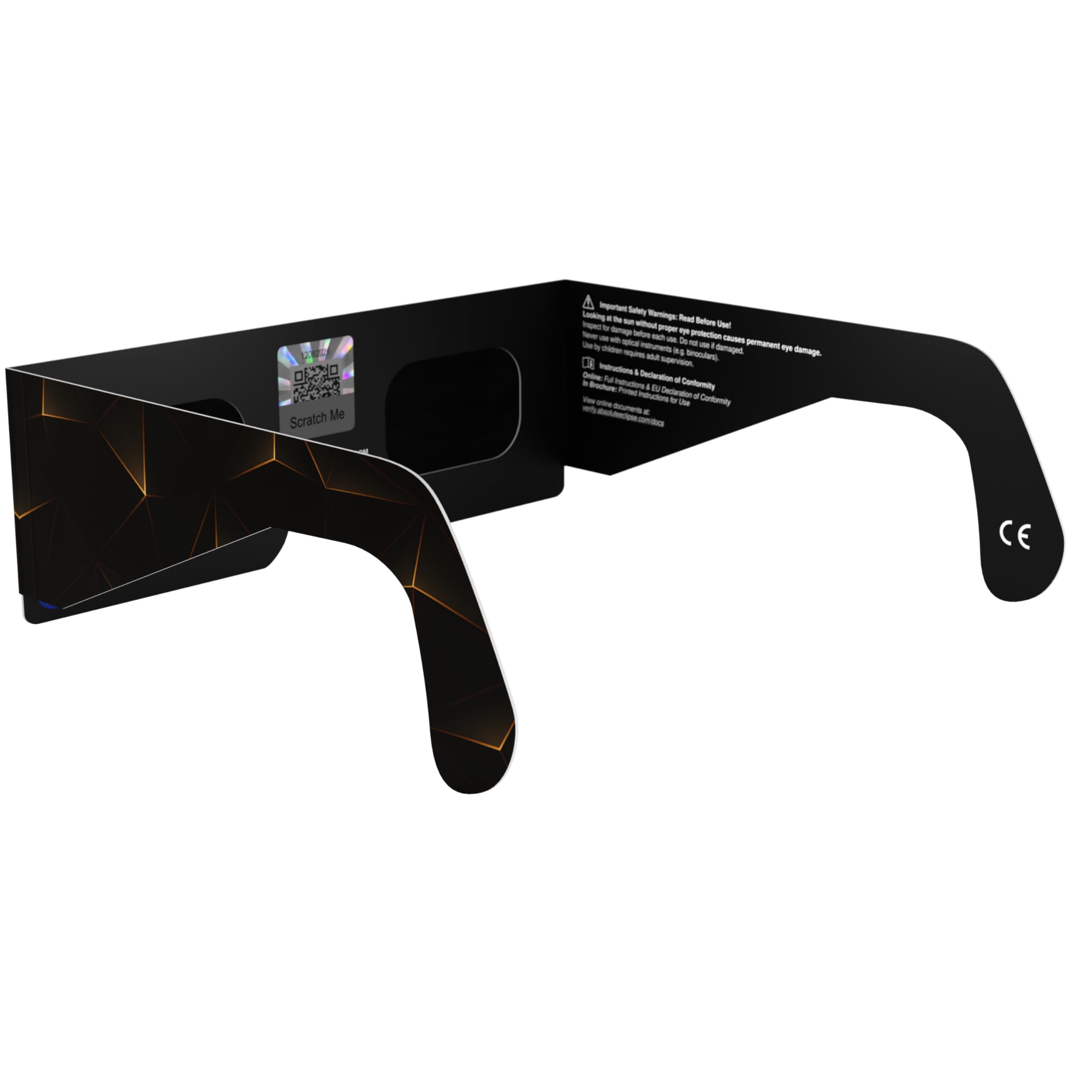 Absolute Eclipse Lunettes Eclipse Solaire 2026 pour Voir l'Éclipse - ISO 12312-2 CE Certifiées Homologuées - Lot de 100 Écoles - Design Goldline - Adultes Enfants - Fabricant Européen Reconnu AAS