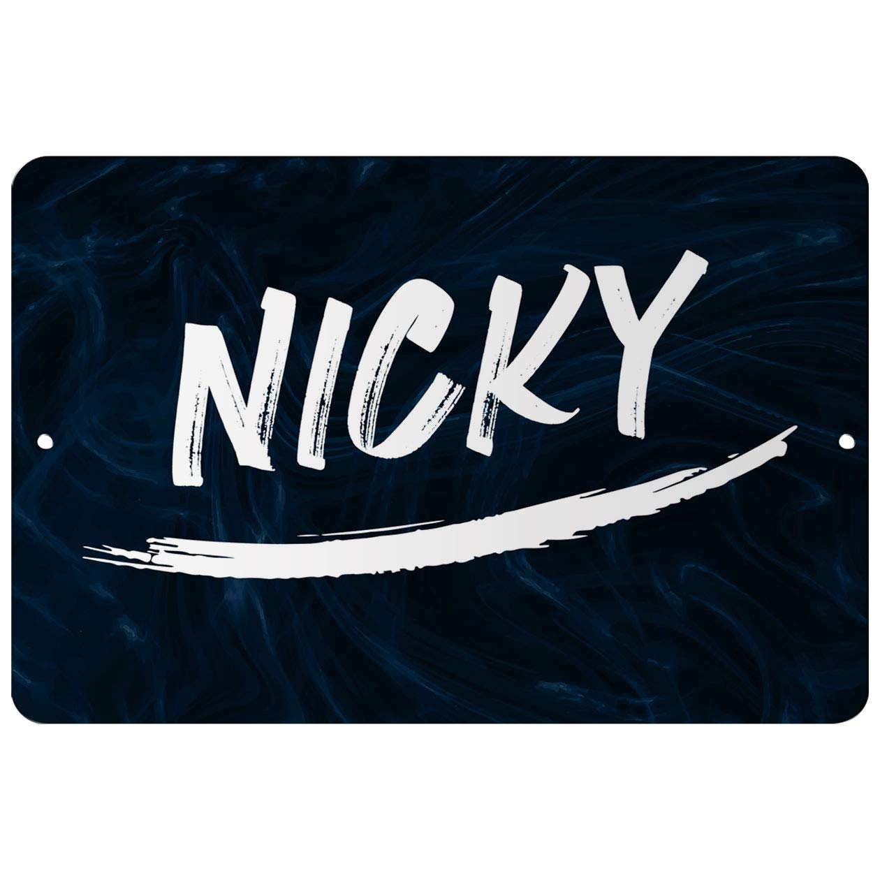 Makoroni - Nicky Male and Boy Name 8x12 inc Aluminum Decorative Wall Street Sign