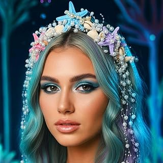 Mermaid Headband Sea Shell Starfish Headpiece Beach Wedding Hair Accessories for Women