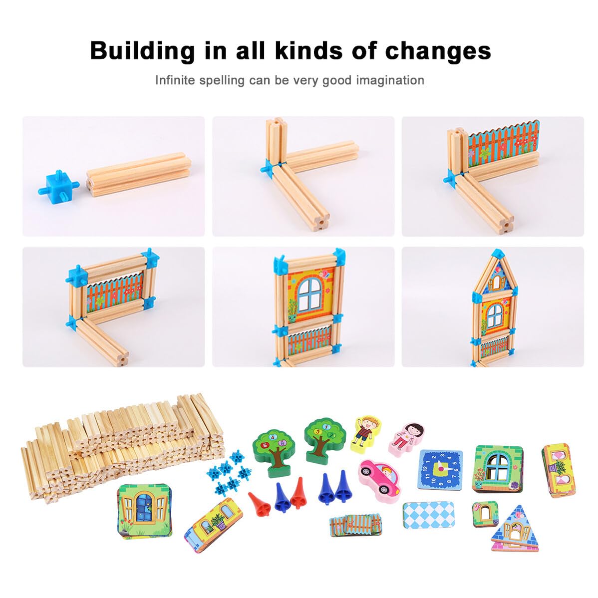 Didiseaon 3d Casa in Legno Puzzle Creativo per Ragazzo Ragazza Giocattolo Educativo per Sviluppo Cognitivo e Motorio