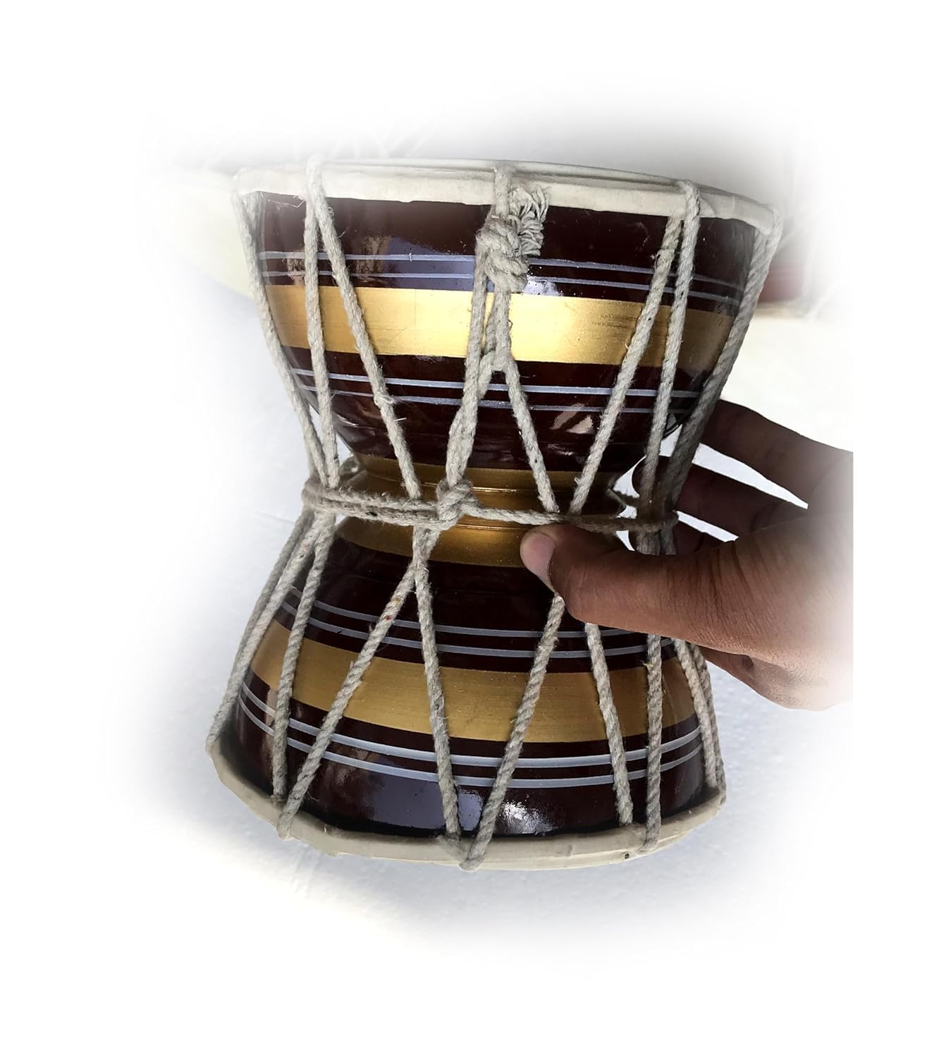 DESCTIDY Large Shiv Deru Damru for Temple or Gift multi colour Deru to Percussionist friend Pack of 1