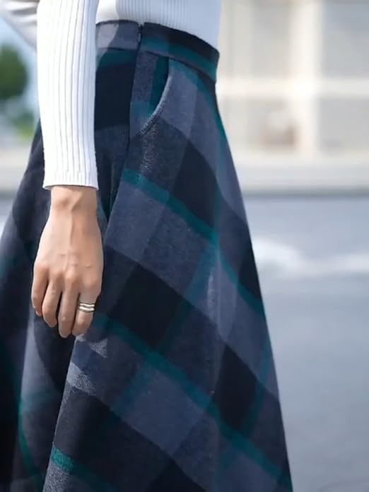 Amazon.com: Femiserah Women's Long Maxi Woolen A Line Skirt Autumn