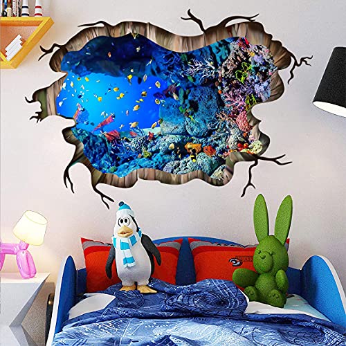 Vinilo decorativo 3D Mundo submarino adhesivo para pared miniatura 6