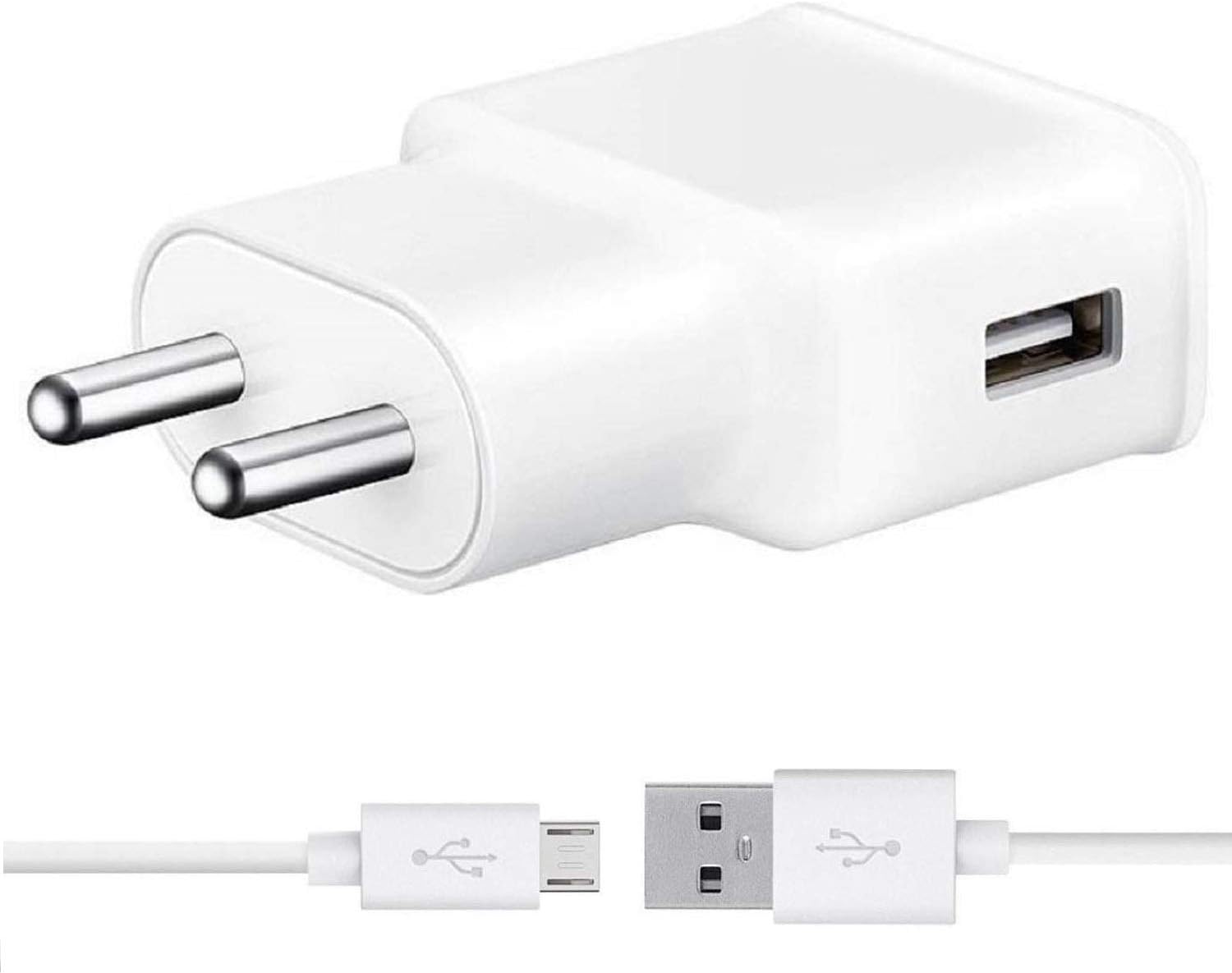 Fast Charger 2.4 Amp Mobile Charger & USB Charging Cable for Samsung J1 / J2 / J3 / J4 / J5 / J6 / J7 / A3 / A4 / A5 / A6+ / A7 / A8 / A9 / On 5 / On 6 / On 7 / On 8 Prime Pro Plus Charger