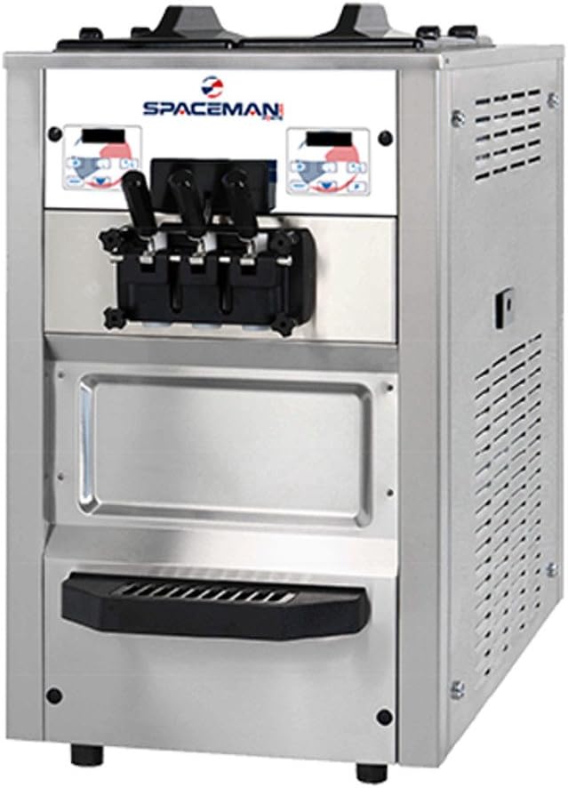 Spaceman 6235-C Two Flavor/Twist Air Cooled Gravity Countertop Soft Serve Ice Cream Machine (2) 12.7 Quart Hoppers