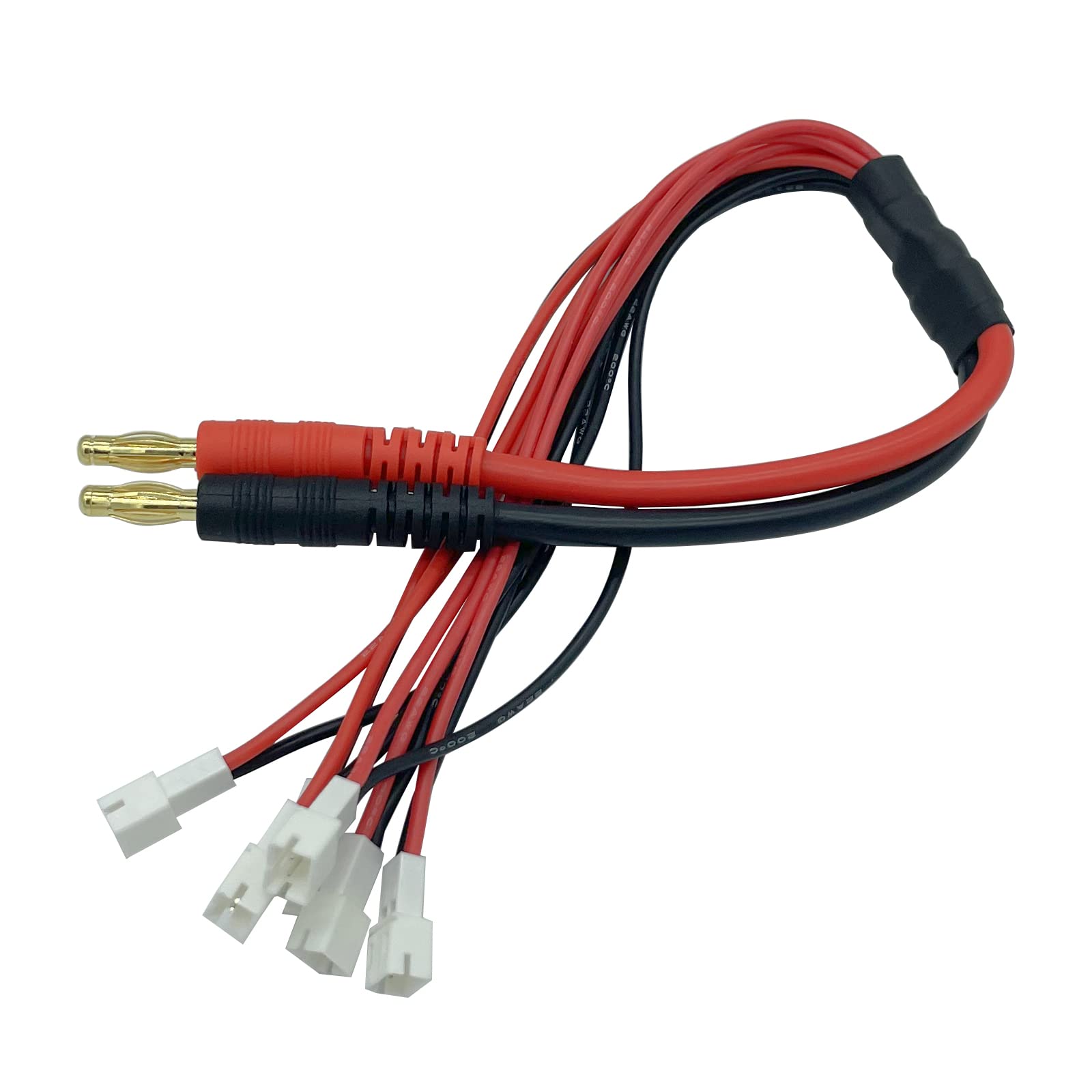 Lot De 6 Câbles De Charge Parallèle JST-PH Vers Banane 4 Mm – 30 Cm – Silicone 12 AWG Pour Batteries 1S