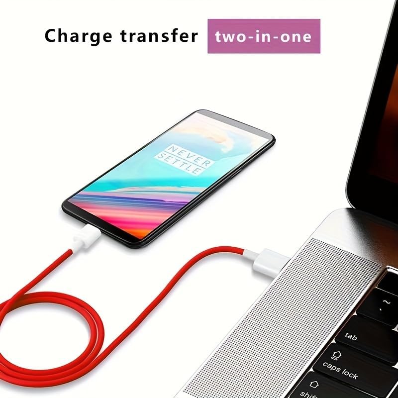 Image of ORIGINAL 100W USB to Type C SuperVooc /Dash Fast Charging Cable [2 Yrs Warranty*] Compatible for One plus 13 /13r12 /12r /11 /11r /10r,10t,10,10 pro,9 Pro,8,8T,7t,7t Pro,6,Nord,4,3,2,2t,Ce2Lite,Ce3 lite