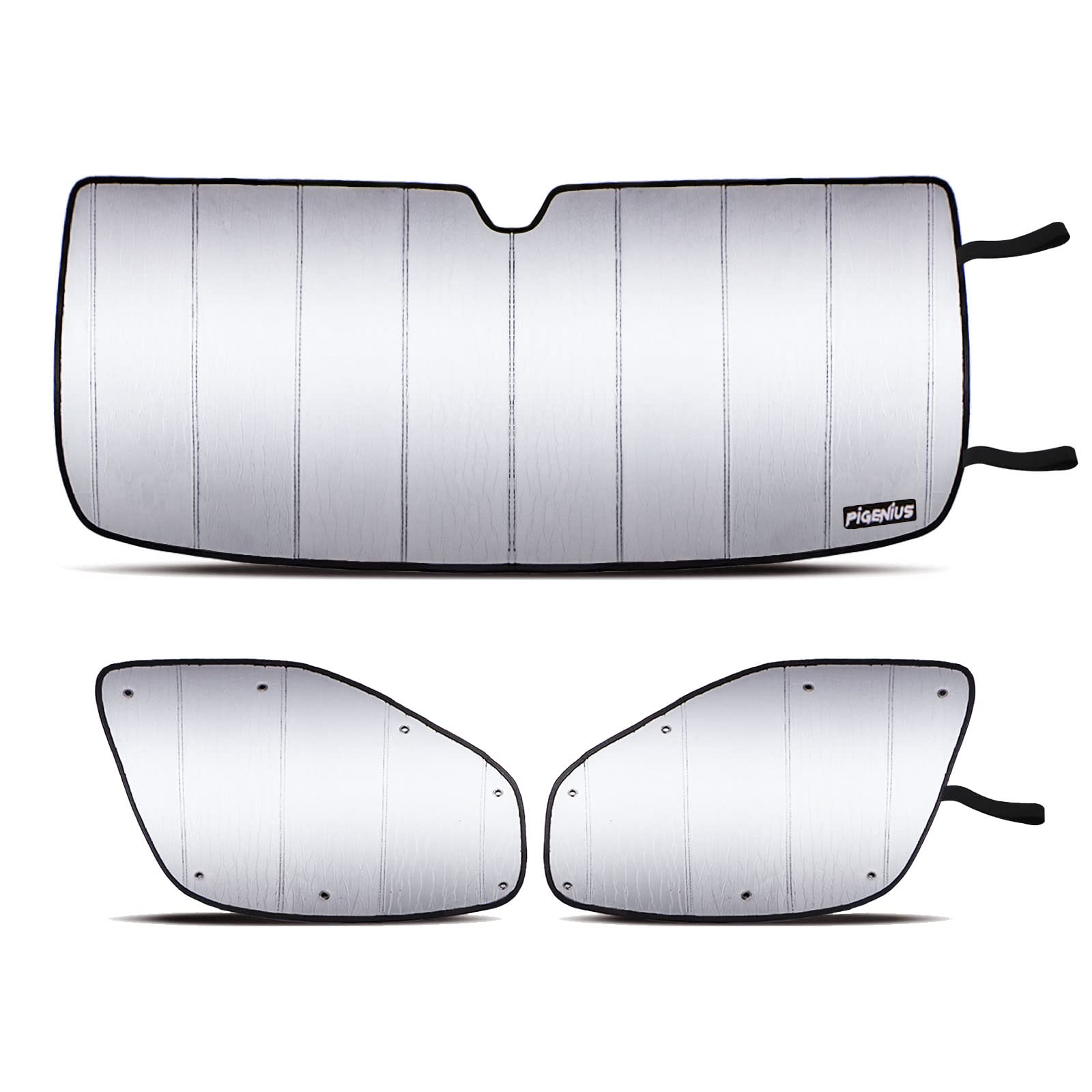 Photo 1 of Pigenius Windshield and Front Door Window Sun Shade for 2014-2023 Ram Promaster, Custom Fit Front Window Shade - Premium Folding Sunshade Front Vehicle Kit 2014-2022
