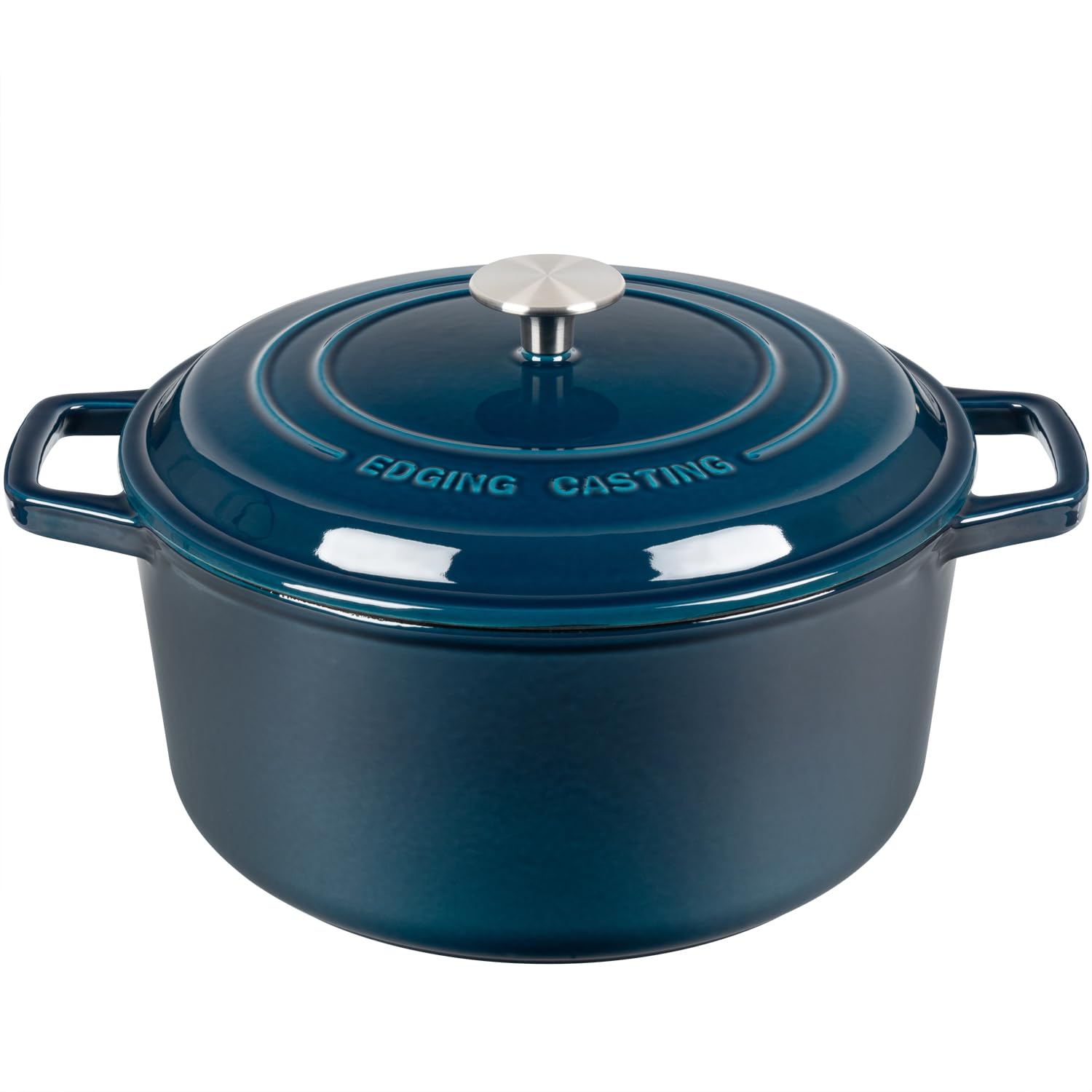 Enameled Cast Iron Dutch Oven Pot With Lid, Dutch Oven for Sourdough Bread Baking Round Pot Dule Handle, 7.5 Quart, Blue