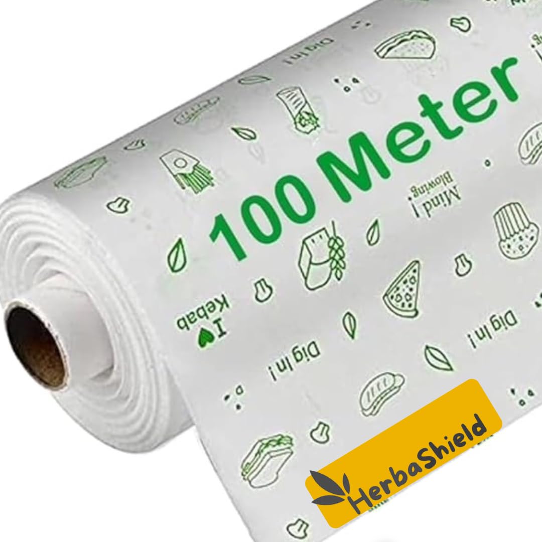 upyog Herbal 100 Meter Food Wrapping Paper Roll - Premium Non-Stick Butter Wrapping Paper, Re-Heatable Non Stick Paper, Parchment Paper