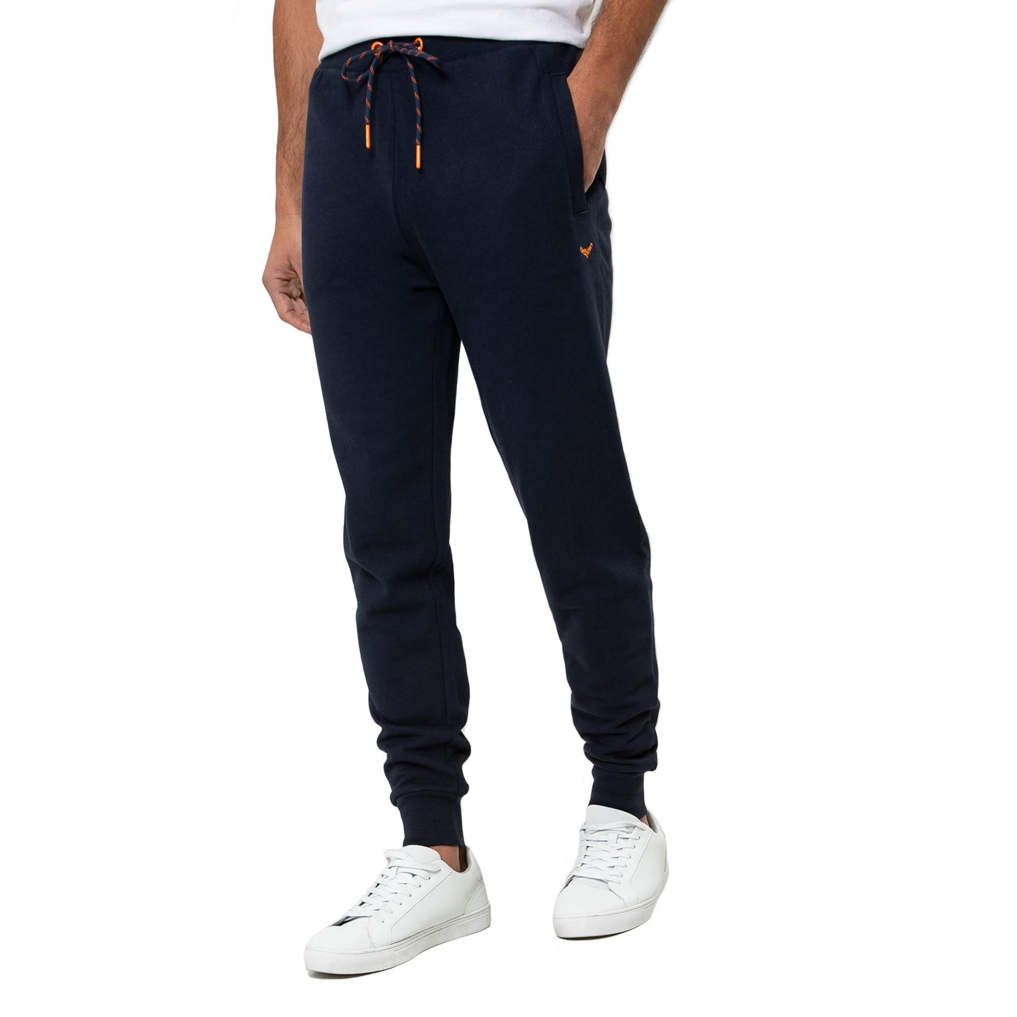 Threadbare Trifoliate Men's Regular Fit Jog Pant Cuffed Leg Sweatpant Soft Fleece Joggers, Navy, XL