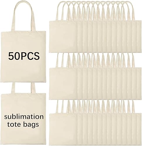 Miniatura 9 de OKBA Bolsas de mano de sublimación, bolsas de poliéster para sublimación, personalizaciones de bricolaje bolsas de lona en blanco de 12.2 x 14.2