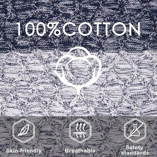 Image of BOBOYOYO Boys Sweaters 100% Cotton Cable Knit Kids Sweater Striped Pullover