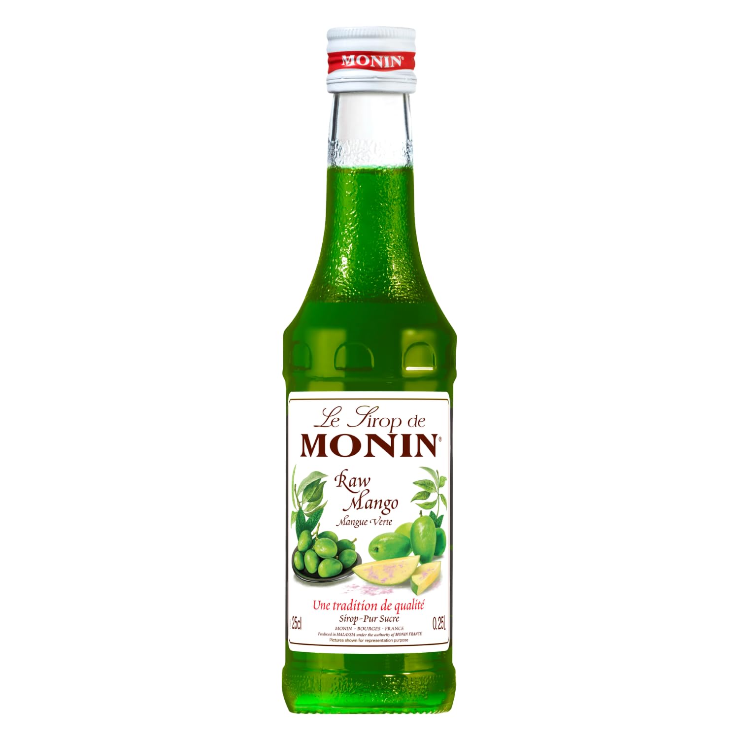 Monin Raw Mango Syrup – 250ml | Tangy Kaccha Aam Flavour | Premium Mocktail & Cocktail Mixer | Vegan & Non-Alcoholic