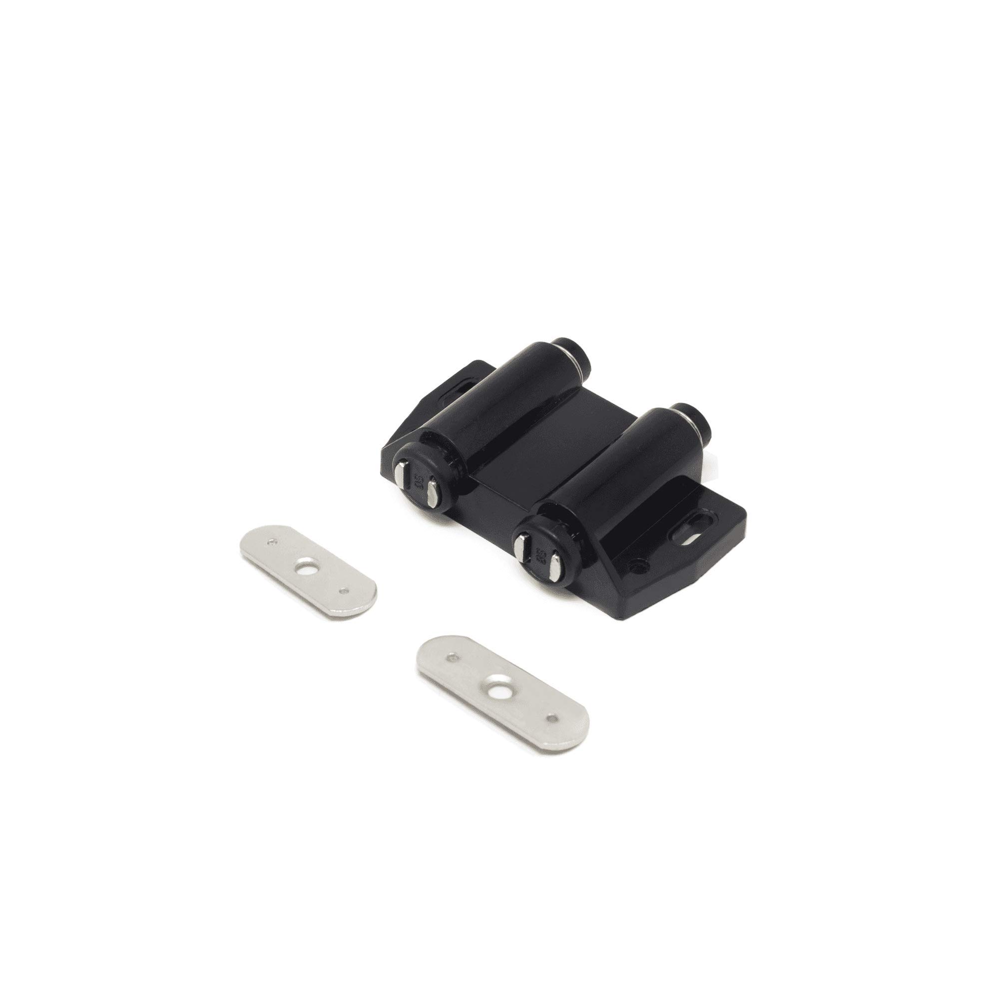 Black Magnetic Catch for Providing Secure Closure and Easy Opening of Cupboard and Wardrobe Doors - 66.5mm x 34mm x 19mm - Pack of 4 - Image 2