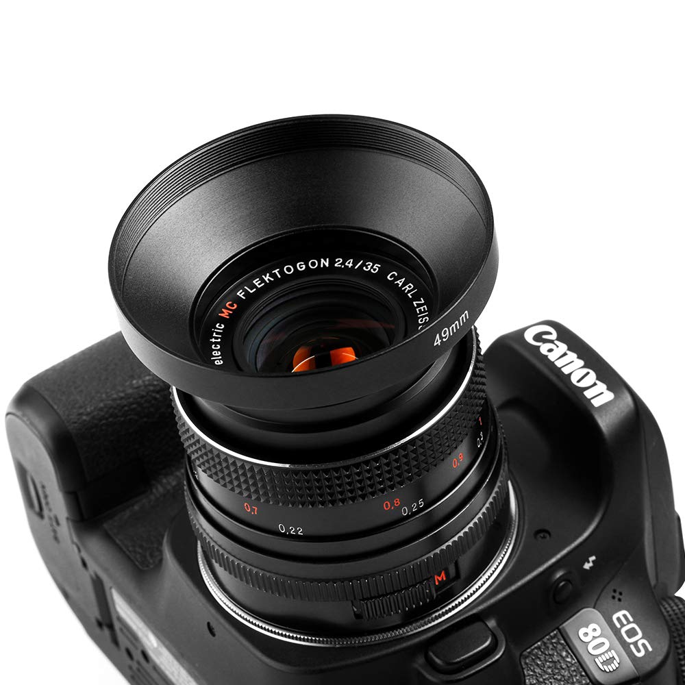 46mm Wide Angle Lens Hood,Fotover Universal Metal Lens Hood with Centre Pinch Lens Cap for Canon Nikon Sony Pentax Olympus Fuji Camera +Microfiber Cleaning Cloth - Image 4