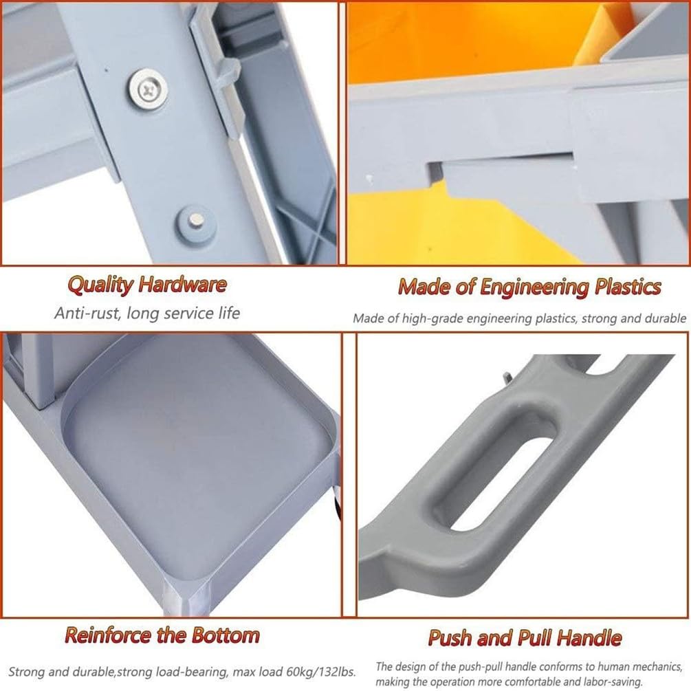 Carrito utilitario de limpieza multifuncional de 3 niveles con bolsa de basura extraíble para apartamentos, negocios, hoteles, diseño gris duradero