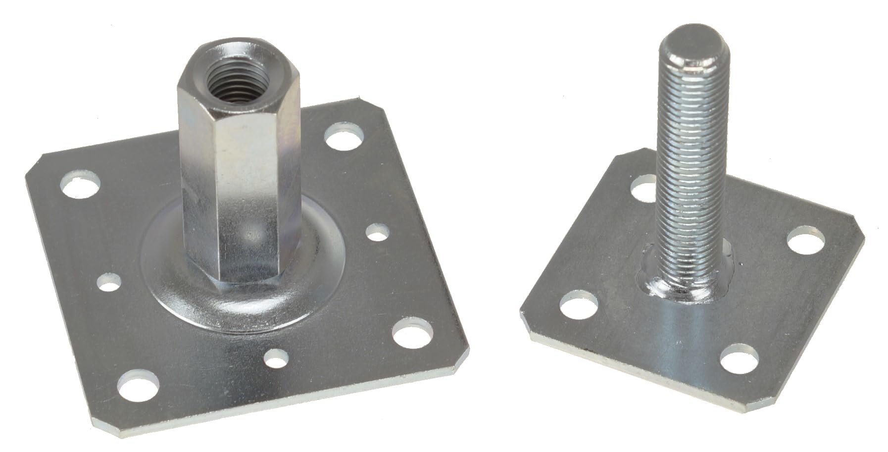 Supporti per pali 110x80 mm, altezza regolabile 90-160 mm - Supporti per pali - Piedini di appoggio - Supporti per travi - Piedino di appoggio - Supporto per pali - Metallo - 10 pezzi