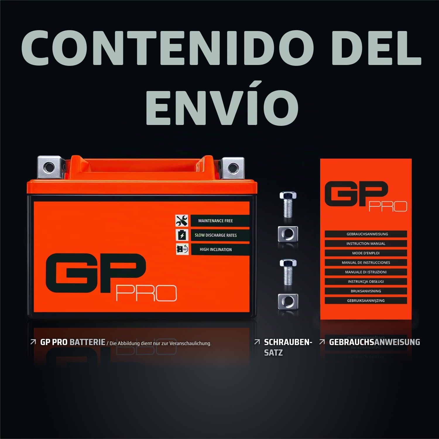 GP-Pro , batería GEL de 12 V y 12 Ah (tipo GTZ12S), para Motocicleta