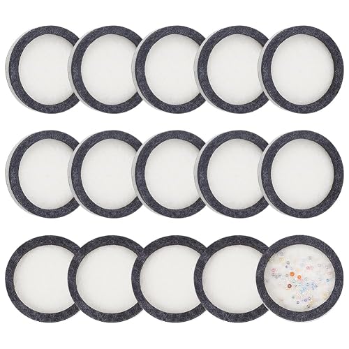 BENECREAT 15Pcs Round Felt Bead Design Boards, 1.55Inch Dark Gray Felt Beading Mat DIY Beading Boards Storage Tray for Jewelry Making, Beading Supplies, 8mm Thickness - Dark Gray