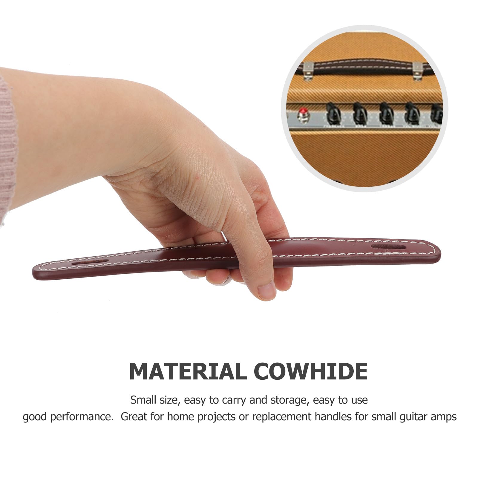 Ipetboom Mango de Repuesto para Altavoz de Guitarra de Cuero Genuino, Asa Cómoda y Resistente para Amplificador, Diseño Elegante y Fácil de Transportar para Proyectos en Casa
