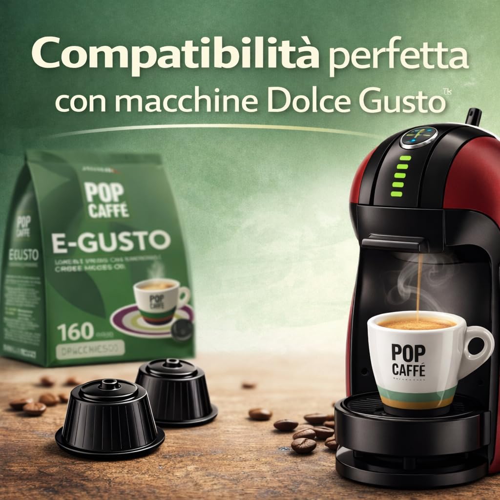 160 kapsułek Pop 'Coffee e-gusto Mixture 2 kremowe kompatybilne Nescafe Dolce Gusto