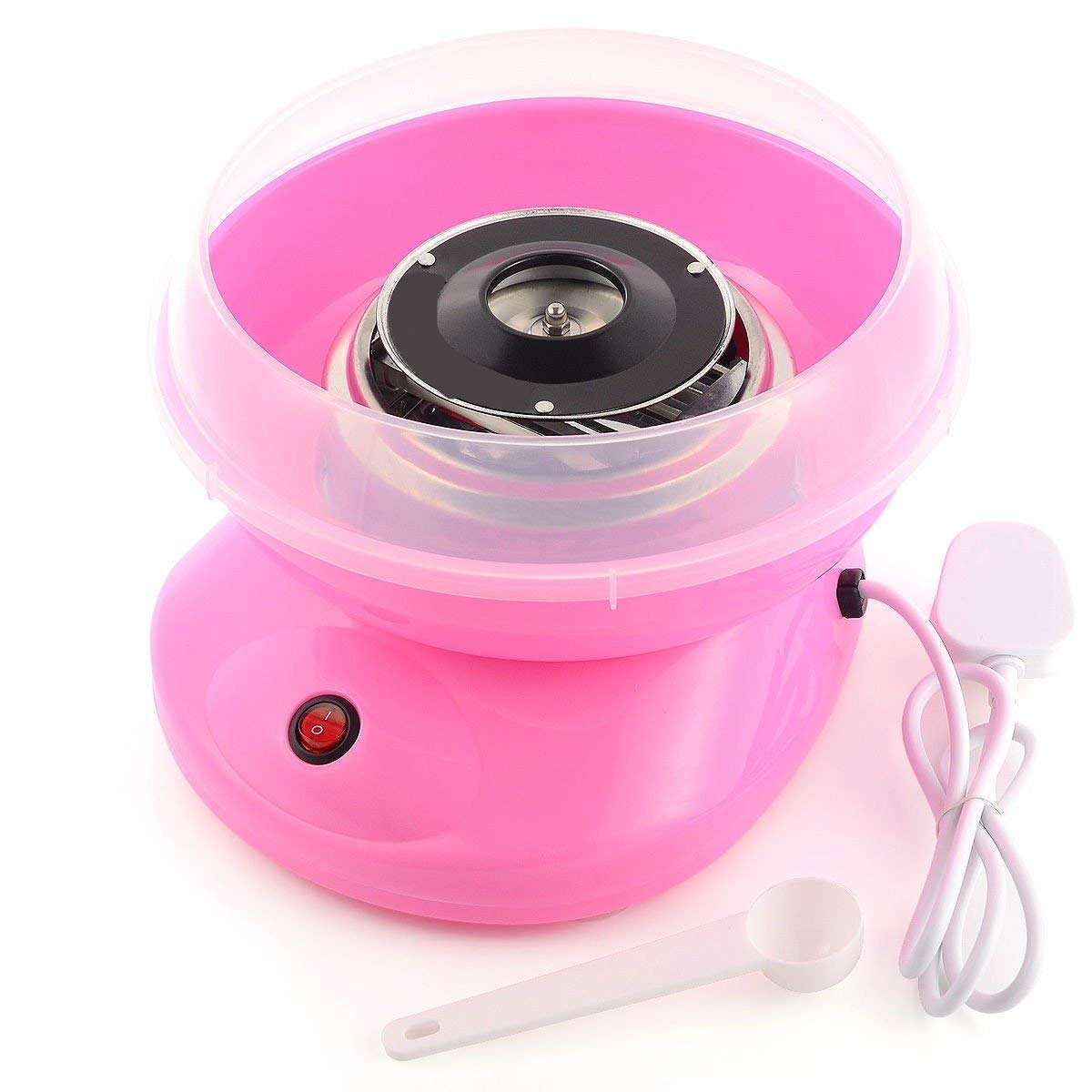 Cotton Candy Maker Machine Electric Sugar Floss Homemade Hard & Sugar Free Candy with Detachable Splash Guard + Sugar Spoon+ 10 Bamboo Sticks for Kids, Carnival Party, Kitchen Bakery Snacks.-image-40