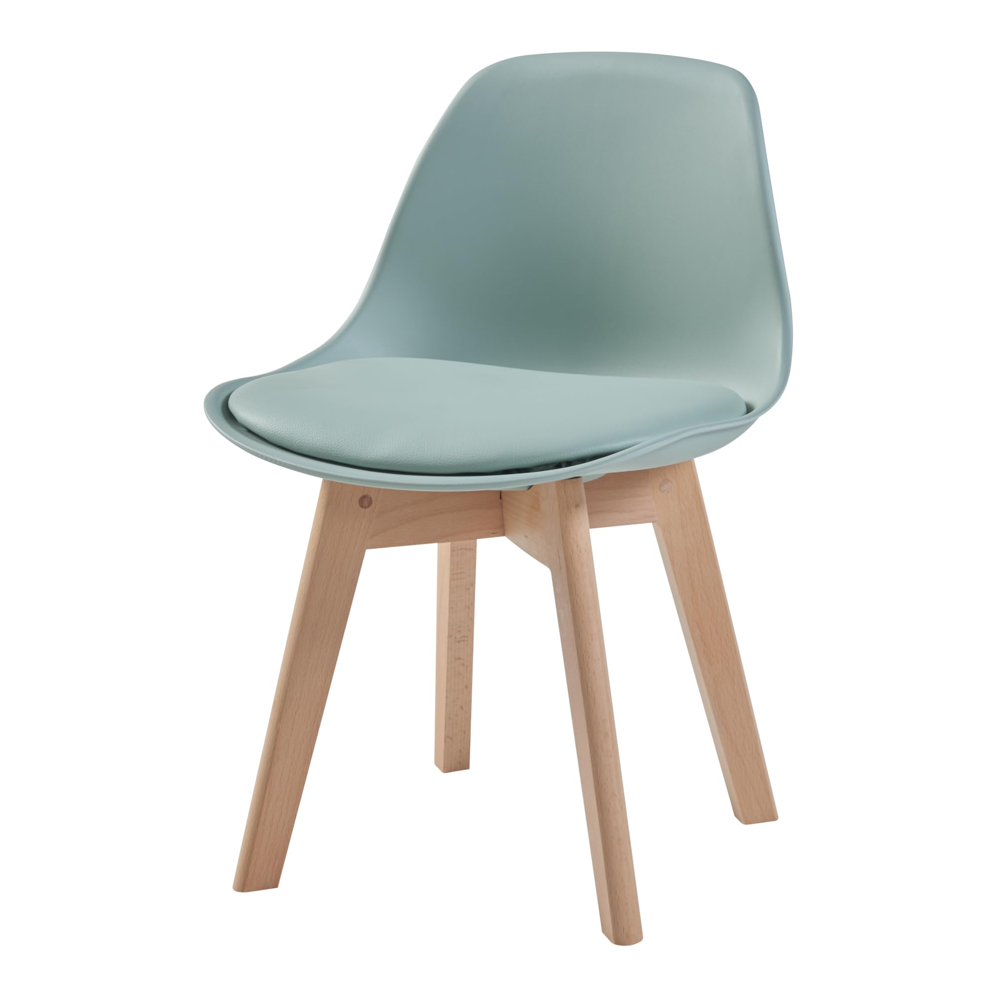 [en.casa] Kinderstuhl Elvdal 2er Set Kinderzimmerstuhl Mintgrün Schreibtischstuhl für Kinder Sitzhöhe 32 cm Polsterstuhl mit Holzbeinen 56 x 38 x 33 cm