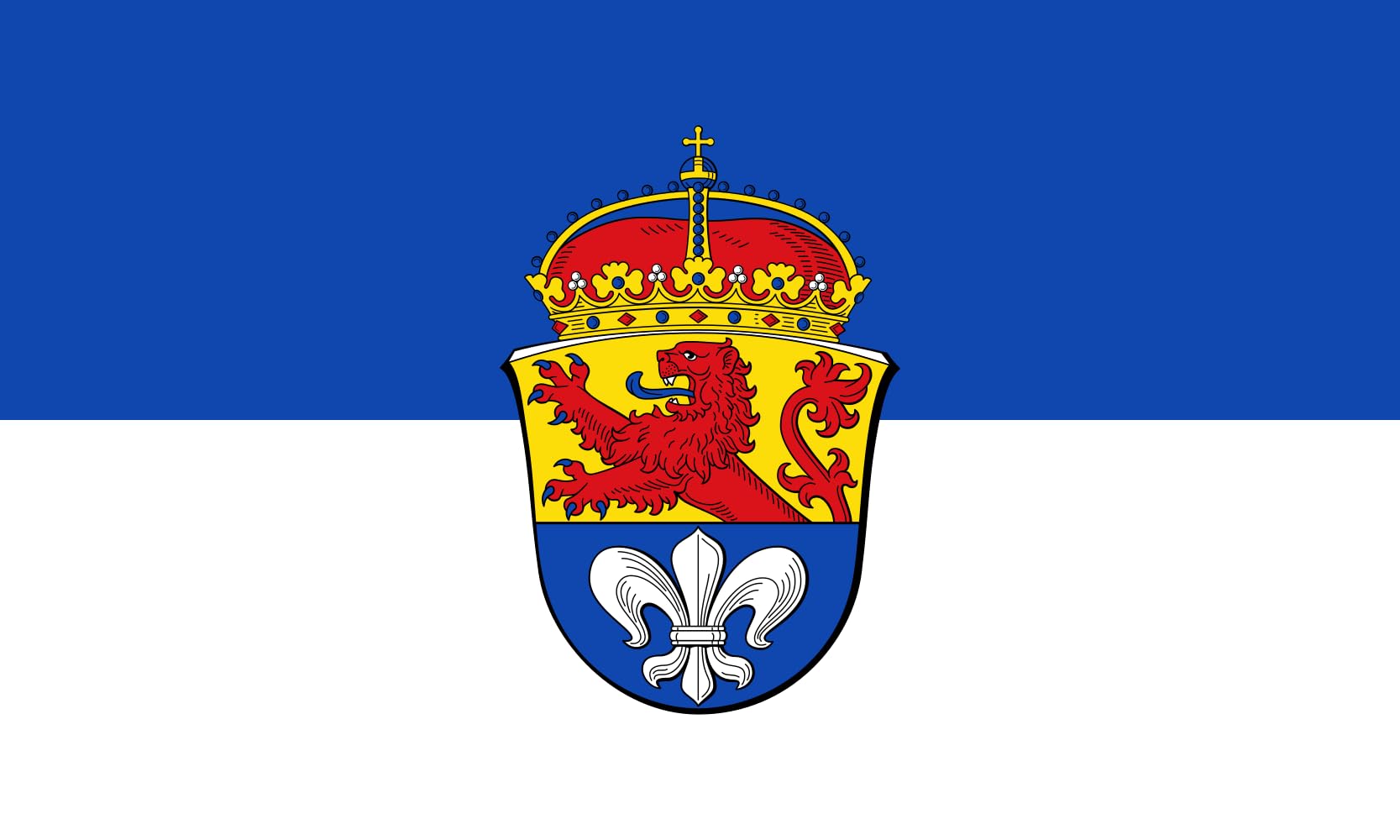 Drapeau ville Darmstadt grand format Hissflagge pavillon extérieur officiel allemand