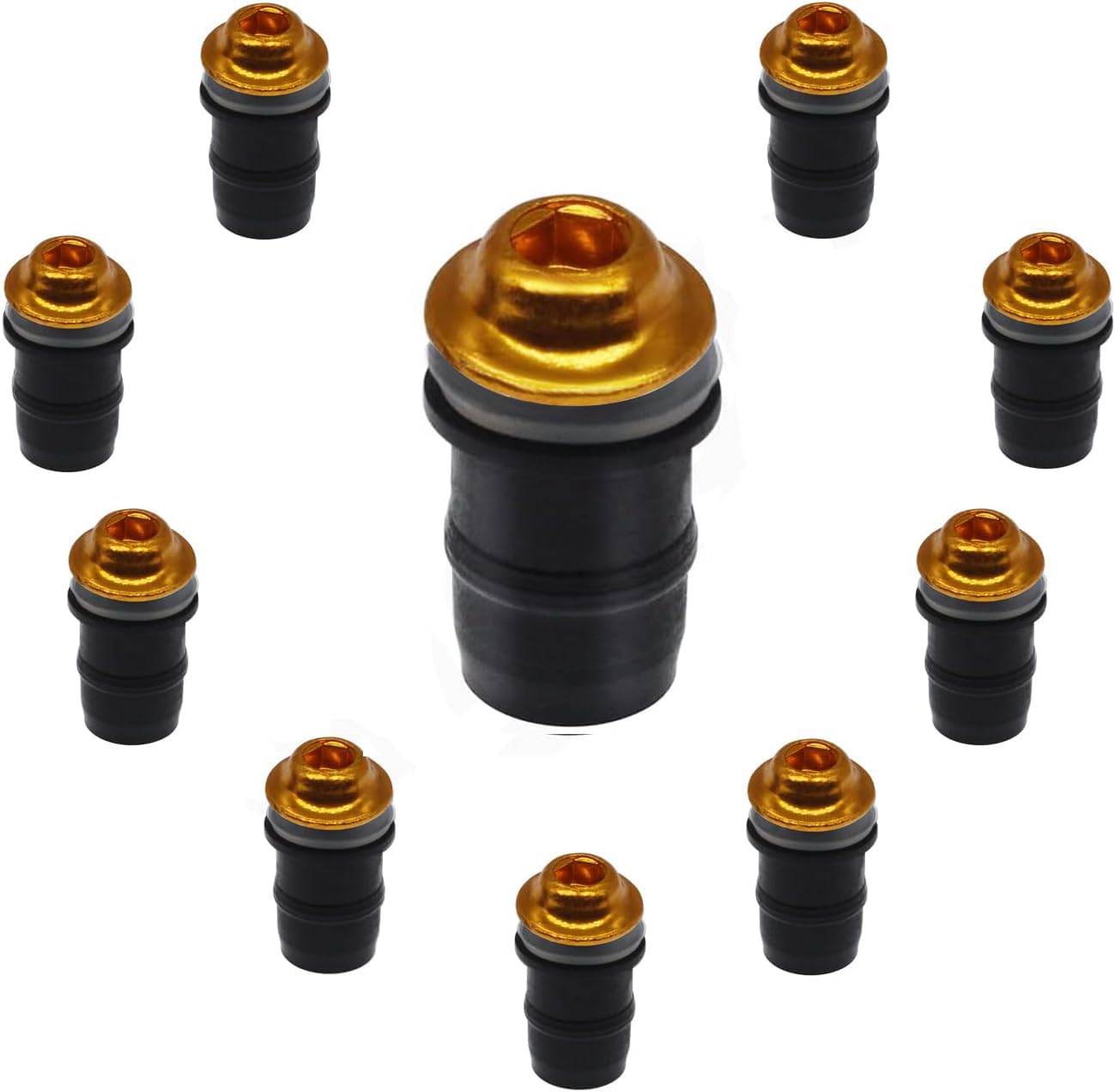 10 PCS M5 Motorcycle Windscreen Bolts Screws Kit,Universal Motorcycle CNC Windshield Windscreen Bolt Screw,Works on OEM or Aftermarket Windshields (Gold)