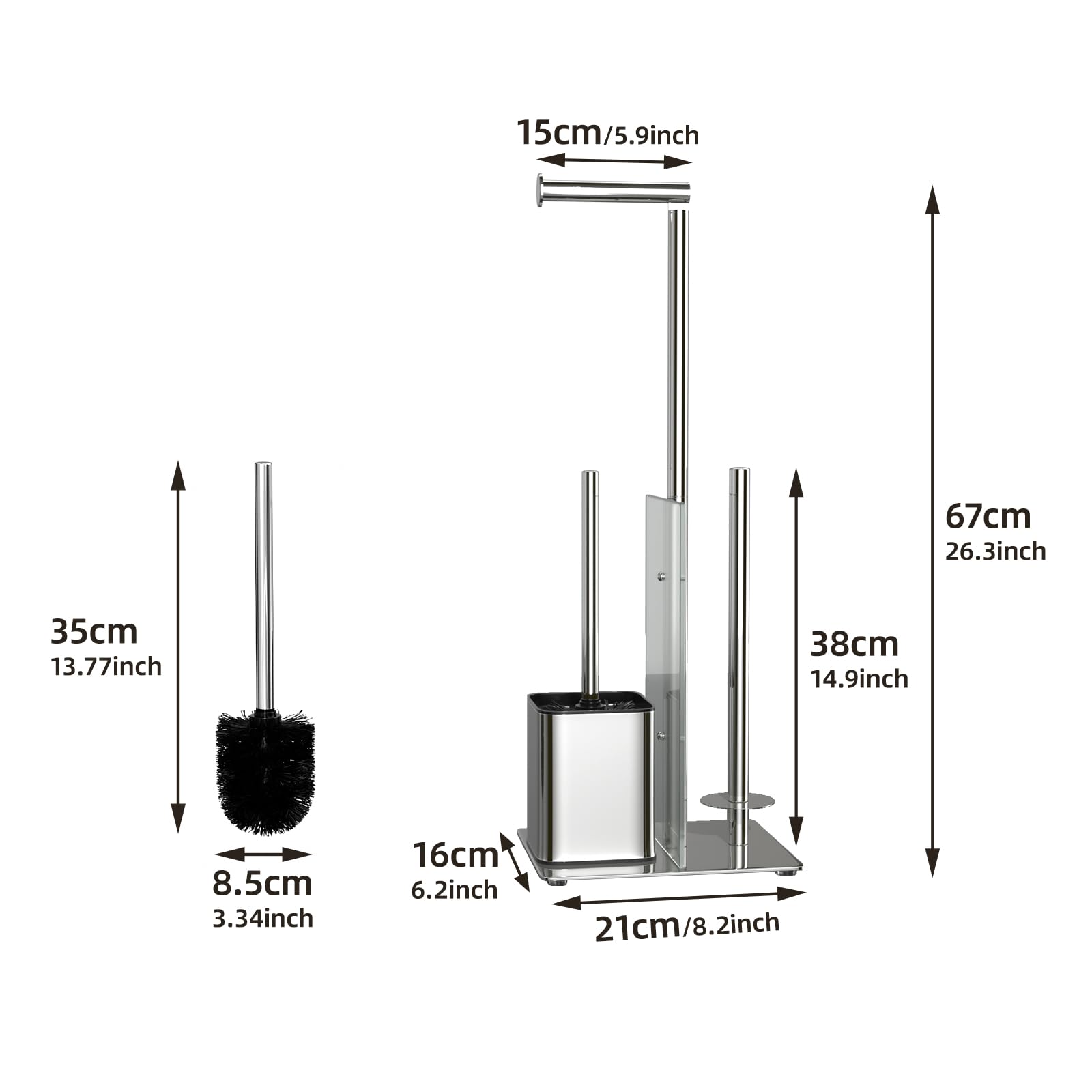 Emco Asis Pure Module WC, Avec Porte-papier Toilette Et Porte-rouleaux De Papier Toilette, Avec