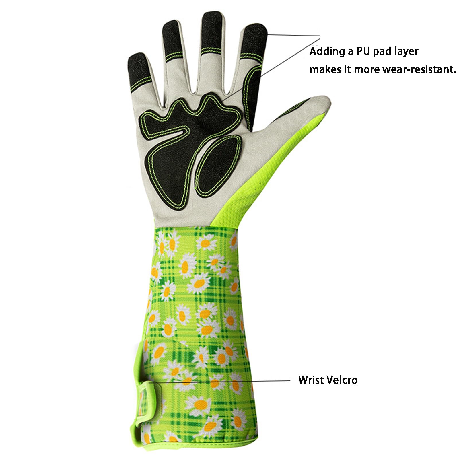 Gartenhandschuhe für Damen und Herren, lang und langlebig, rutschfest, atmungsaktiv, dorn- und durchstichfest, 42 cm Länge, Gartenarbeit im Freien