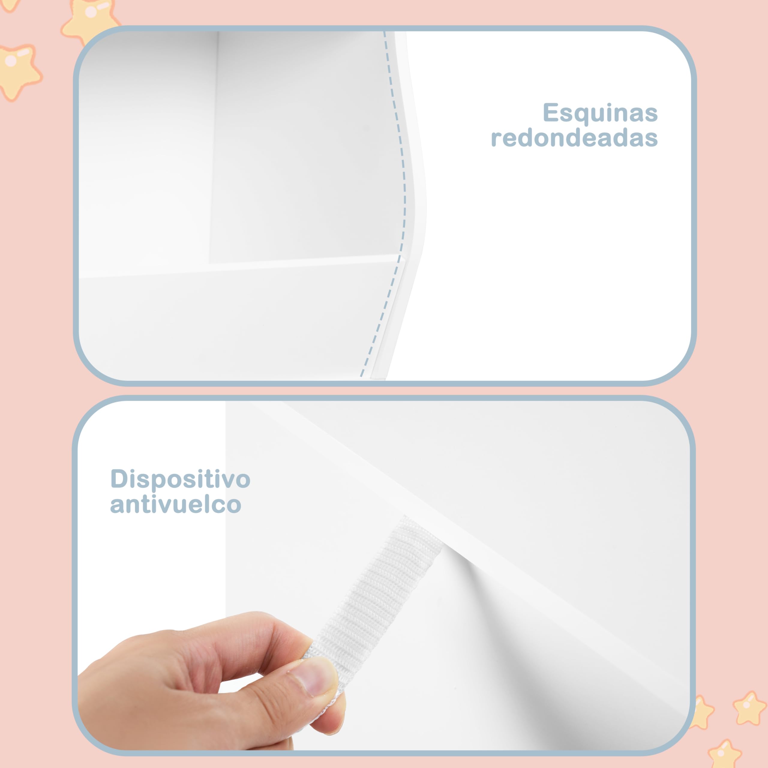 Lestarain Librería Montessori, Estantería Infantil para Libros, Librería para Niños con 3 Compartimientos y Patas de Madera Maciza, Organizador de Juguetes, Blanco, 71,5x34,5x77 cm