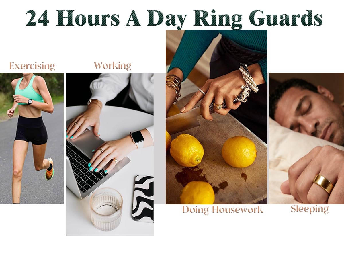 Ajusteur de taille de bague pour bagues lâches, Kueroami Ajusteur de bague avec protège-bagues, 6 tailles Ajusteur redimensionnable et serrant pour bagues, largeur de 1 à 8 mm, réduit les espaceurs de