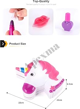 Spreadable Unicorn Shaped 3 Tiers Makeup Set Toy Cosmetic Supplies for Girls