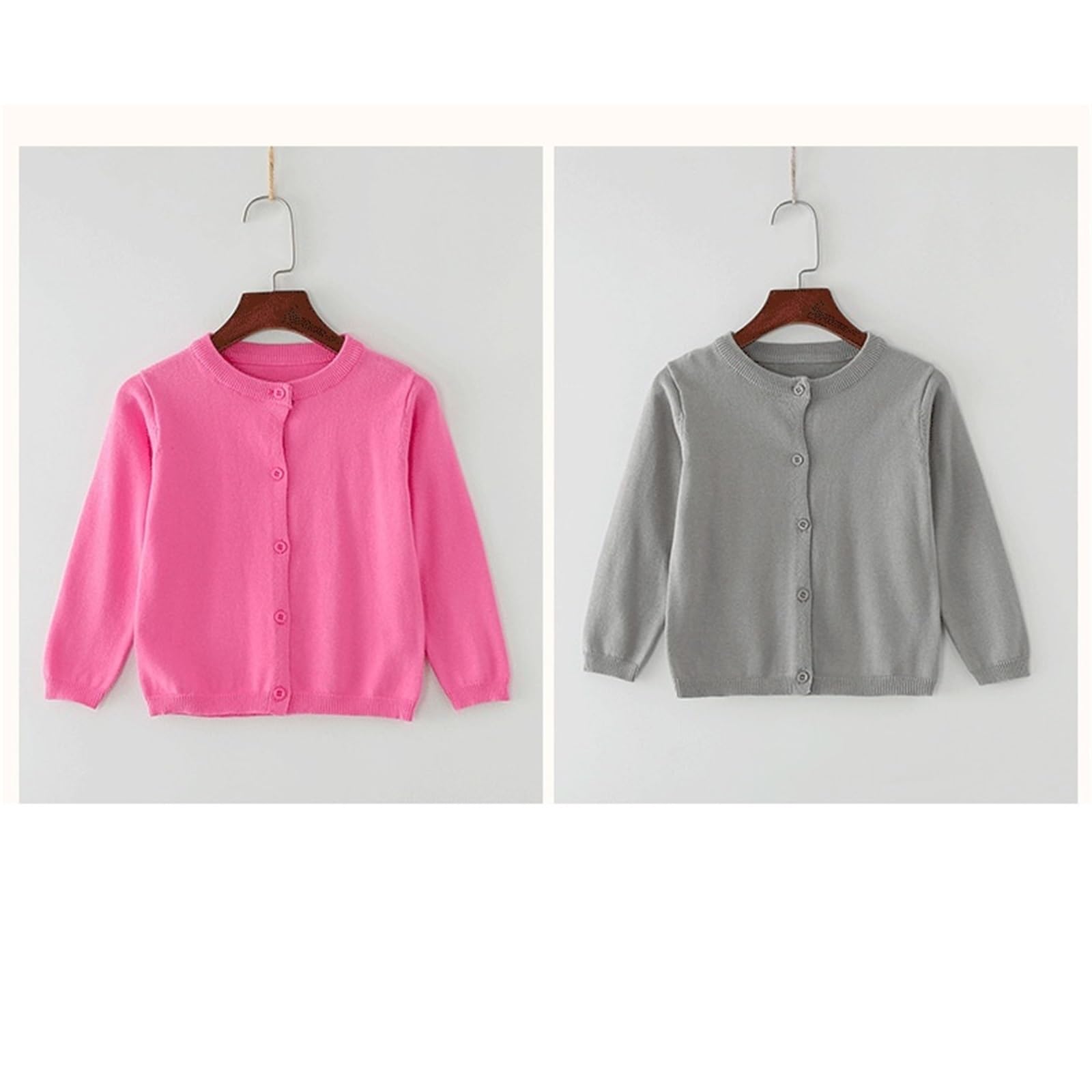Chaqueta de Punto for niños y niñas, cárdigan, Cierre de botón, Cuello Redondo, Prendas de Punto Informales for Primavera y otoño(SWT-B11,140 7Y)