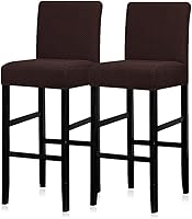 Vista 20 de Lellen Juego de 2 fundas para taburetes de bar, fundas elásticas y lavables para asientos de taburetes de bar, fundas extraíbles para sillas de bar