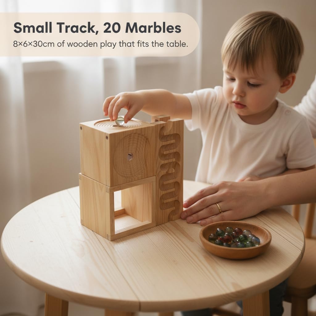 Pista per Biglie Legno, Gioco Educativo