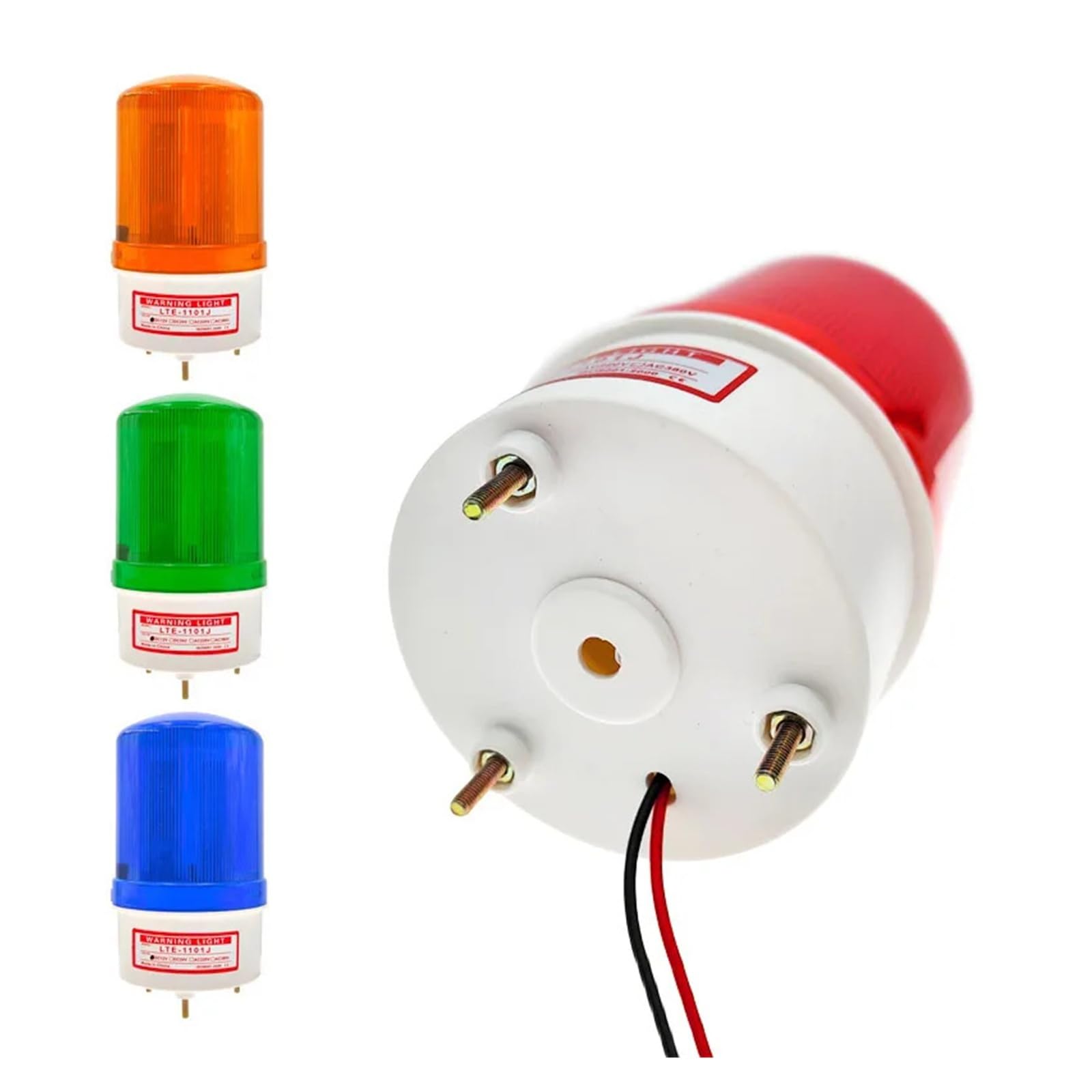 Przemysłowe światła ostrzegawcze 12 V, 24 V, LED, światło stroboskopowe, ostrzeżenie o brzęczyku, światło migające, alarm bezpieczeństwa 220 V (220 V niebieski brzęczyk)