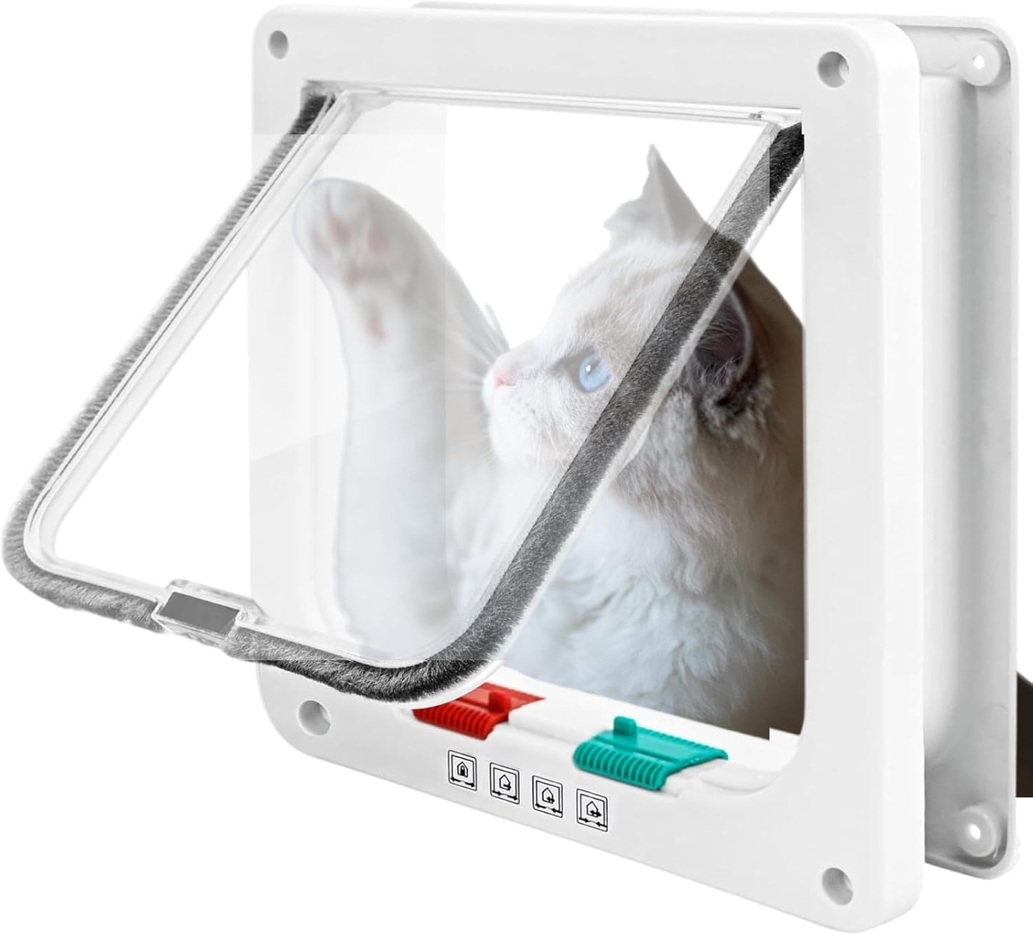 Cat Flap, Pet Door With 4Way Lock, Dog Flap, Cat Gate, Cat