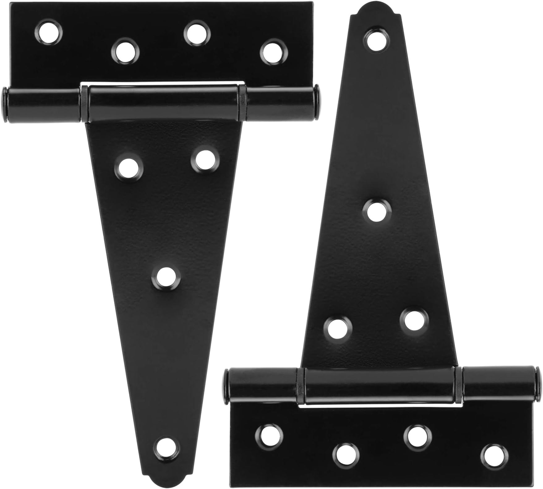 6 Inch T-Strap Heavy Duty Shed Door Hinges Gate Strap Hinges Black Tee Hinge Wrought Hardware for Wooden Fences,Yard,Barn Door,Rustproof(2 Pack)