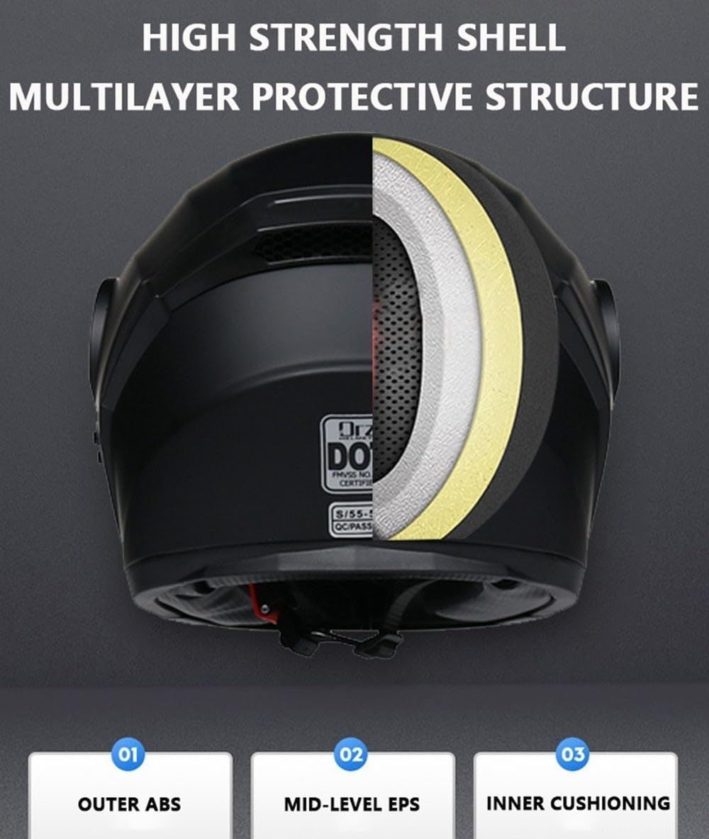 Casco Modular Motocicleta Bluetooth Cascos para Adultos Mujeres Y Hombres, Cara Completa Flip Up Moto Casco con 150m Intercom Bluetooth Auriculares, ECE Aprobado
