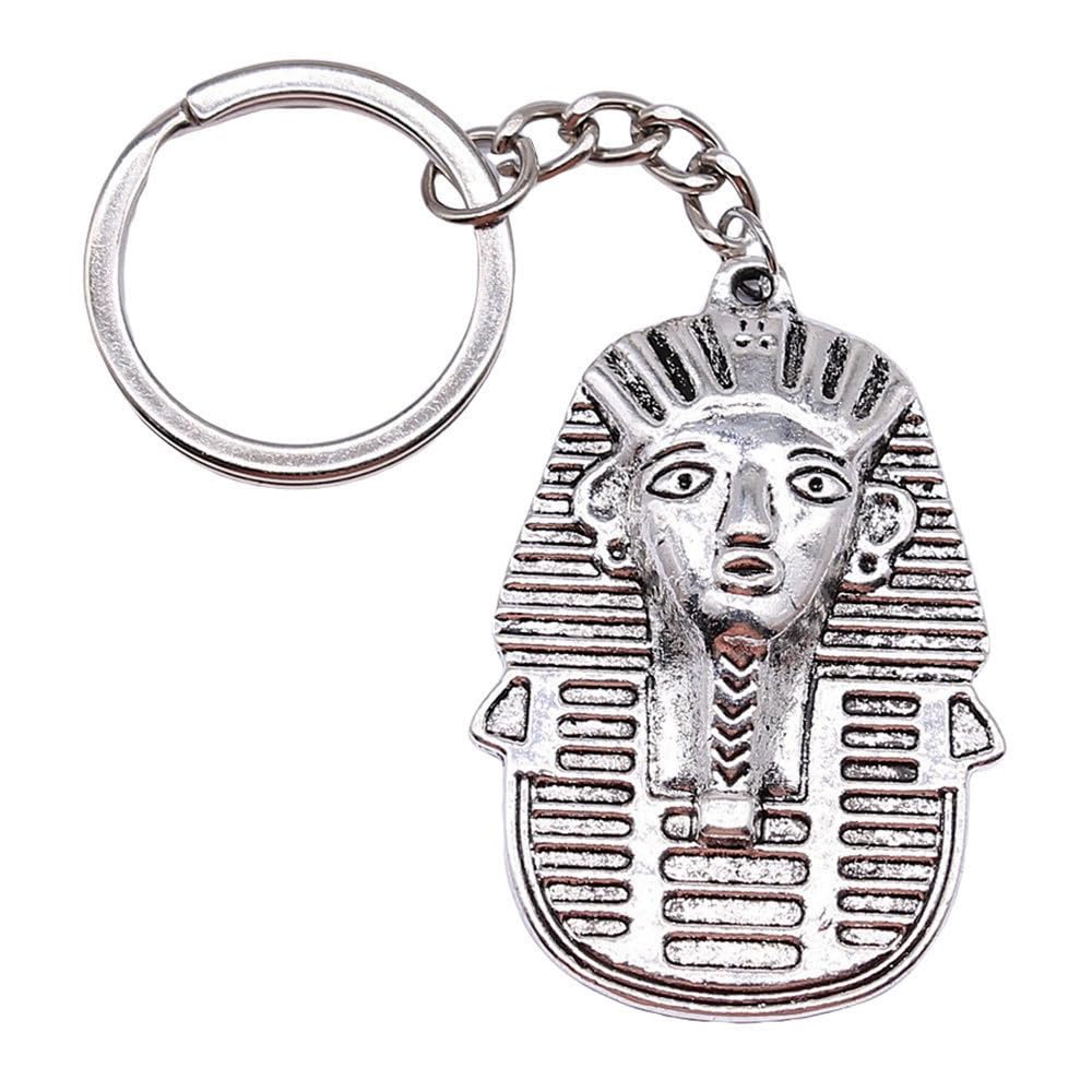 Wysiwyg Unisex A08-1Pcs-50X35mm 1Pcs 50X35mm Egypt Queen Charms Keyrings Antique Silver Color Zinc Alloy Ring Size 28Mm